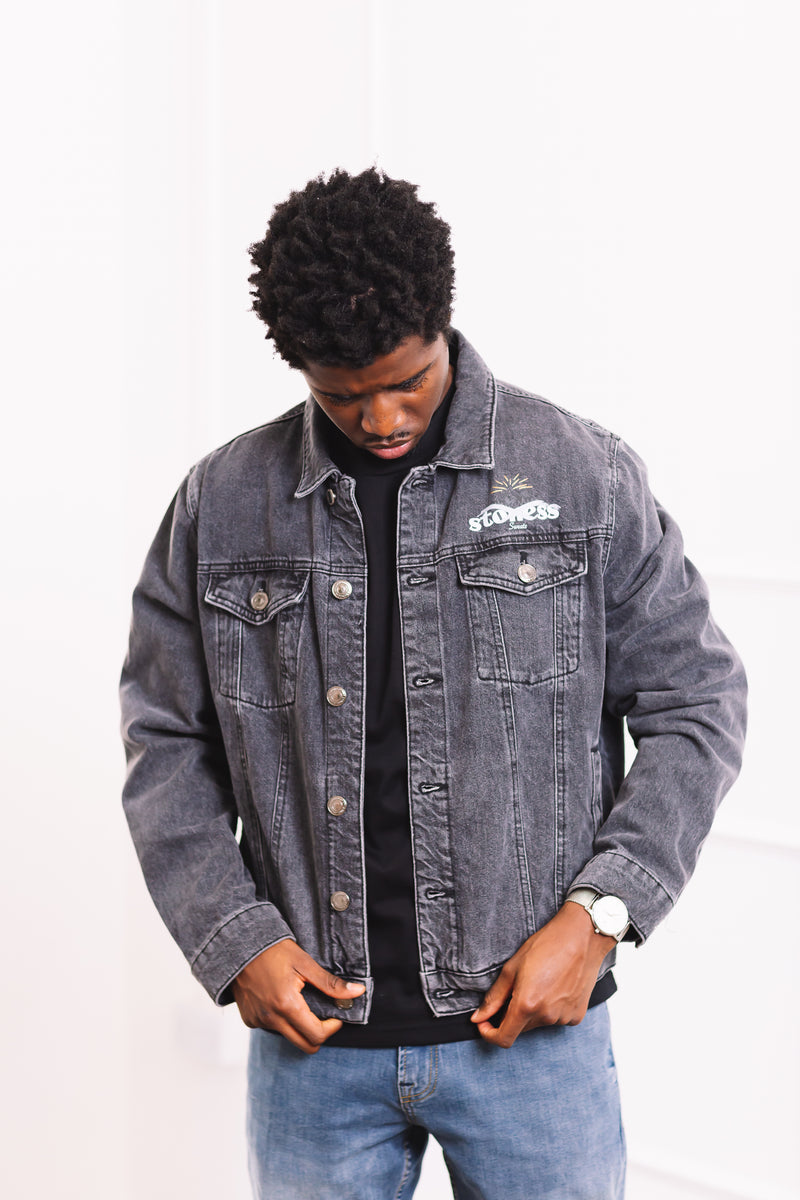 Faded Black Stoness Denim Jacket